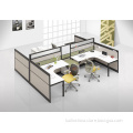L6+L3+D32 new model factory direct sell customized modern green material office 4 seates workstation